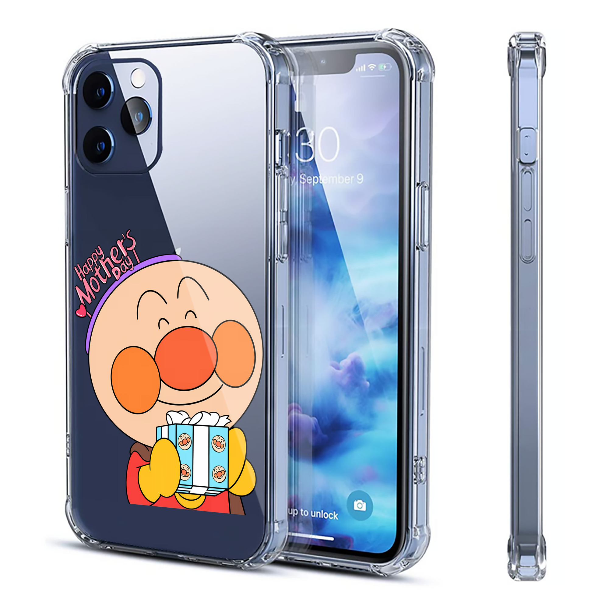 （画像用） アンパンマン Anpanman 【iPhone 12シリーズ対応】透明スマホケース（クリアソフトケース）